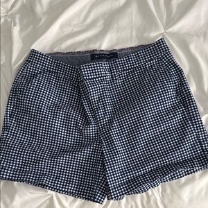 Tommy Hilfiger Women's Blue Checkered Flat Front Shorts